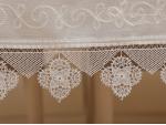 Çeyizlik İpek Dokuma İğne Oyalı Masa Örtüsü 160 cm X 220 cm %100 İpek