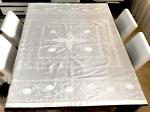 Çeyizlik İpek Dokuma Dantelsiz 160cm x 160cm Kare Masa Örtüsü  %100 İpek El İşçiliği