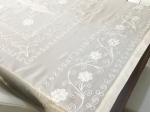 Çeyizlik İpek Dokuma Dantelsiz 160cm x 160cm Kare Masa Örtüsü  %100 İpek El İşçiliği
