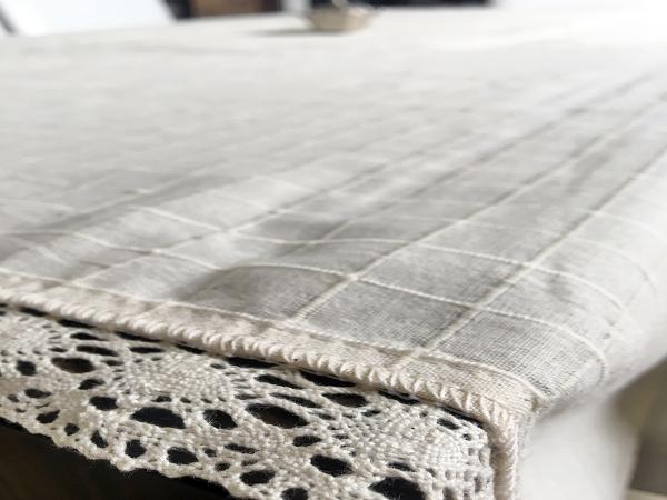 Üç Farklı Ebat Dantelli Masa Örtüsü %100 Pamuk 