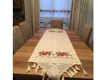 Kanaviçe Runner- Buzdolabı Örtüsü Gül Demet  %100 Pamuk