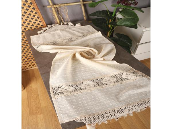 Dantelli Runner- Buzdolabı Örtüsü %100 Pamuk