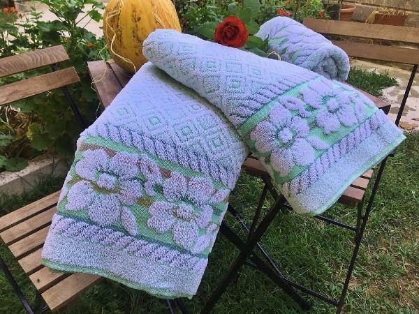 Banyo Havlusu 3 lü Takım Yeşil Model %100 Pamuk 