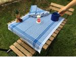 Mutfak Kurulama Bezi & Servis Peçetesi Mavi-Beyaz 6 lı Set  %100  Pamuk